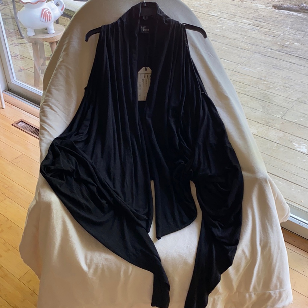 Lost And Found Italian Linen Draped Cardigan New